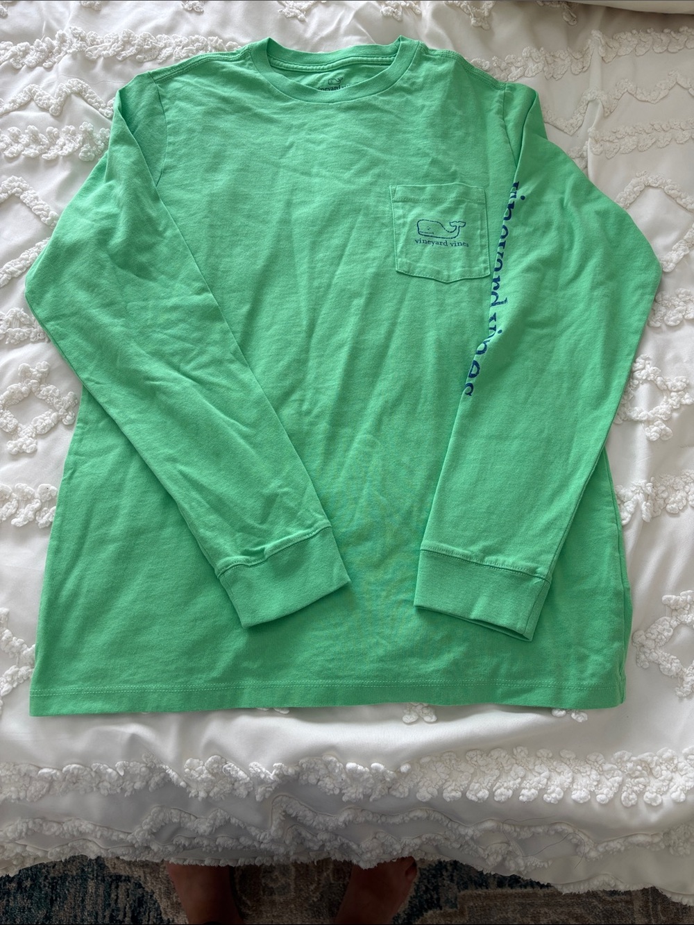 Vineyard Vines Kids Long-Sleeve Tee in Mint, new without tags, size L